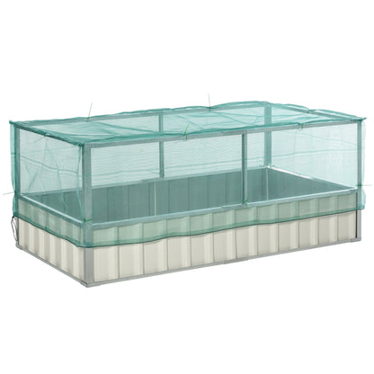 Metal Raised Garden Bed Color Steel Screwless Heavy Duty Planter Box w/ Net Cover at Gallery Canada