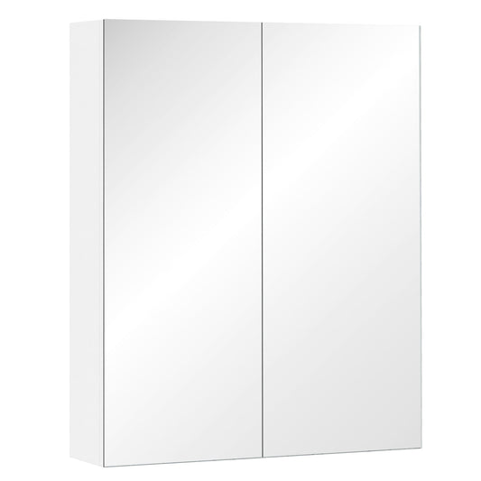 Wall Mount Medicine Cabinet with Mirror, Bathroom Mirror Cabinet Storage Organizer with Adjustable Shelf, Double Door Cupboard, Soft Closing, White, 23.5" x 29.5" - Gallery Canada