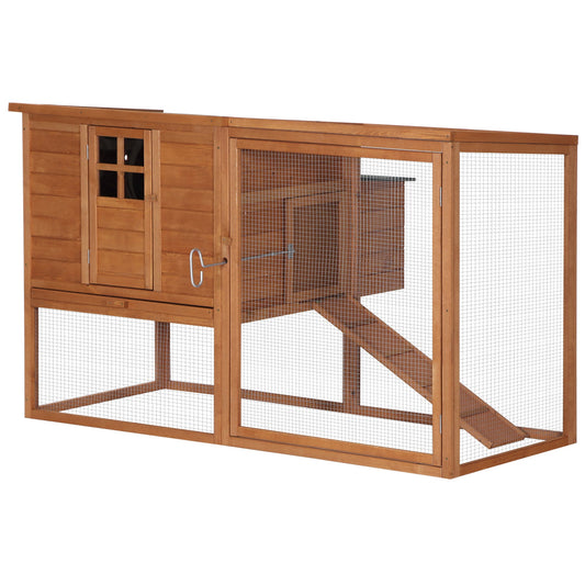 66" Chicken Coop Wooden Hen House Rabbit Hutch Poultry Cage Pen Backyard with Nesting Box and Outdoor Run - Gallery Canada