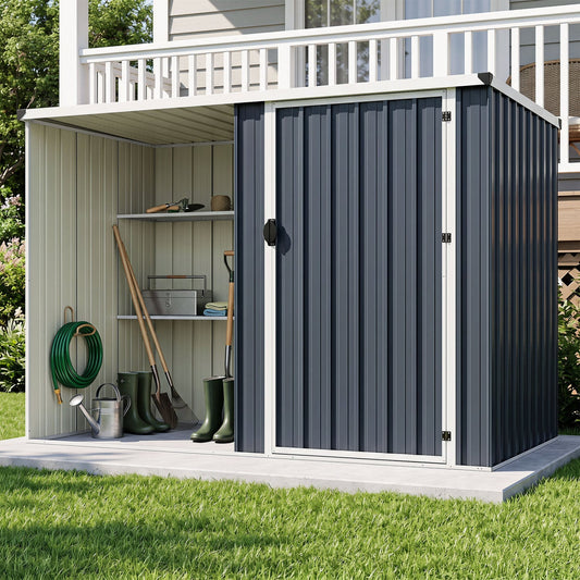 Outdoor Metal Storage Shed, 7.6 x 4 Ft, Lockable Door, Gray Sheds & Outdoor Storage Gray at Gallery Canada