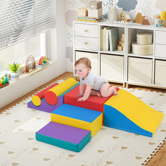 7-Piece Foam Blocks, Soft Climbing Toys, Indoor Play, Red Climbers & Slides Red at Gallery Canada