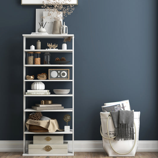 7 Tier Vertical Shoe Rack, White Shoe Racks & Storage Benches White at Gallery Canada