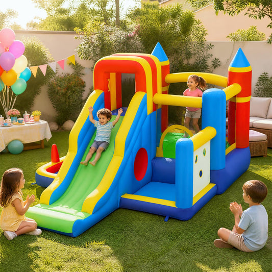 7-in-1 Inflatable Bounce House with Slide and Ball Pit and 680W Blower for Kids Bounce House Options at Gallery Canada