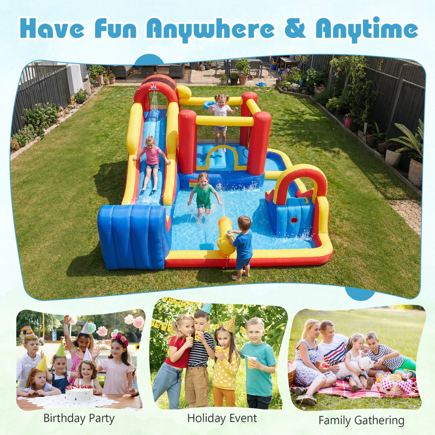 7 In 1 Outdoor Inflatable Bounce House, Water Slides, Splash Pools, Red Bounce House at Gallery Canada