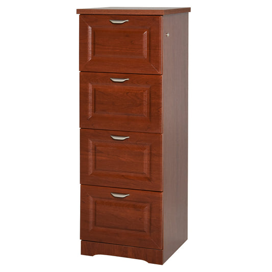 4 Drawer Vertical File Cabinets Freestanding Enclosed Storage Cabinet with File Hanging, Dark Coffee - Gallery Canada