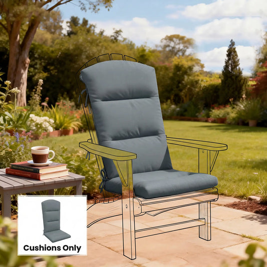 Adirondack Chair Cushion, Replacement With Back And Ties, Dark Grey Patio Chair Cushions Dark Grey at Gallery Canada