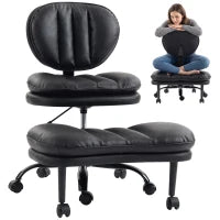 Ergonomic Cross Legged Office Chair, Swivel Meditation Desk Chair, Black