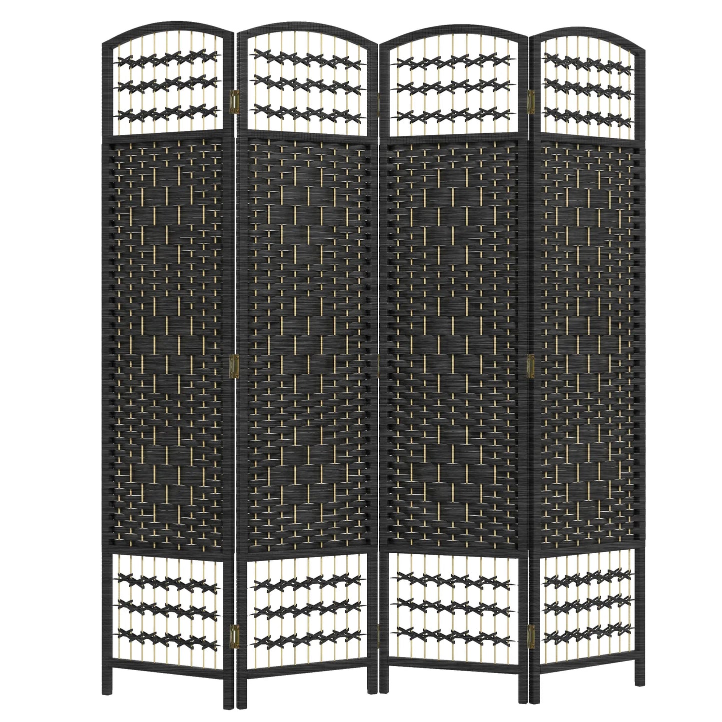 4 Panel Folding Room Divider, Portable Privacy Screen, Black Room Dividers at Gallery Canada