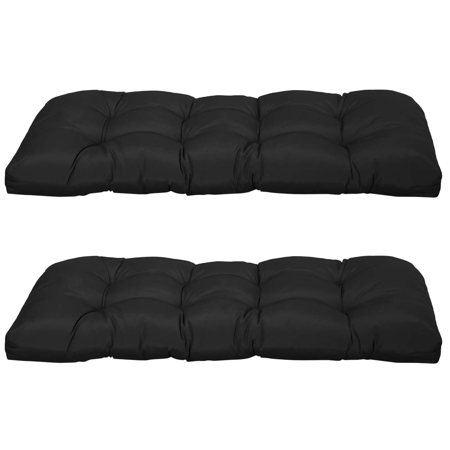 Patio Bench Replacement Cushions, Set of 2, 43" x 19" x 3", Black Patio Chair Cushions at Gallery Canada