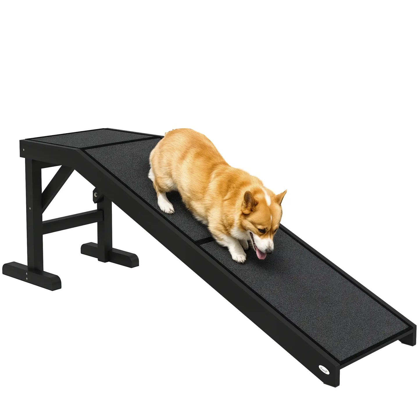 Pet Ramp Bed Steps, Non-Slip Carpet Top, Pine Wood, 59"L x 16"W x 20"H, Black Dog Stairs at Gallery Canada