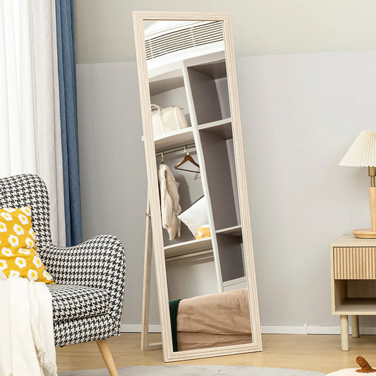 64" x 21" Full Length Mirror, Standing, Wall Mounted, White