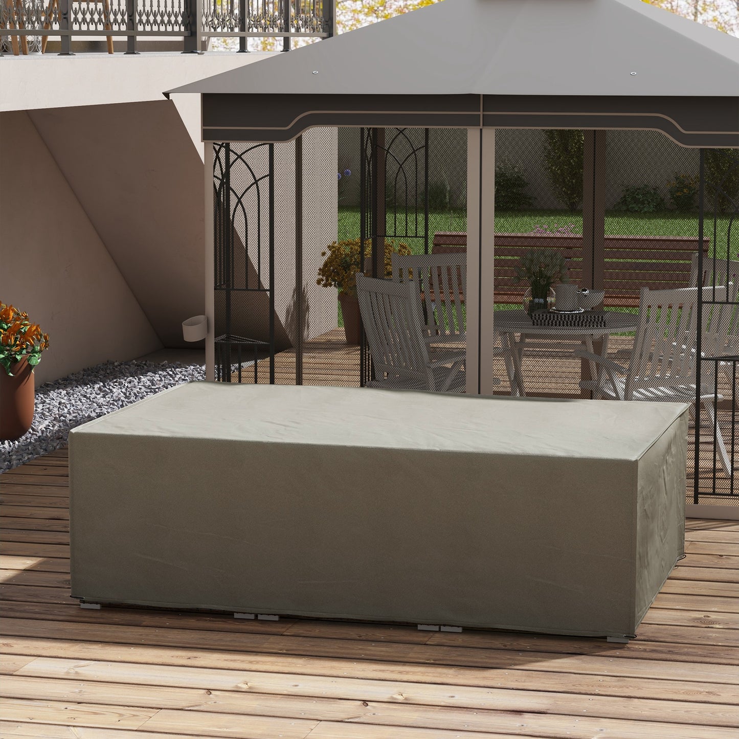 Patio Furniture Covers Outdoor Scetional Table Chair Shelter, UV Rain Protective, 87.5" x 61" x 26.5", Grey at Gallery Canada