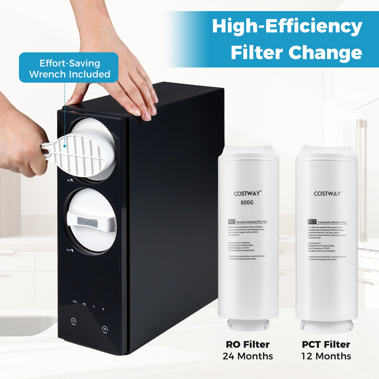 800 GPD Alkaline PH+ Reverse Osmosis Water Filter, Black Small Appliances at Gallery Canada