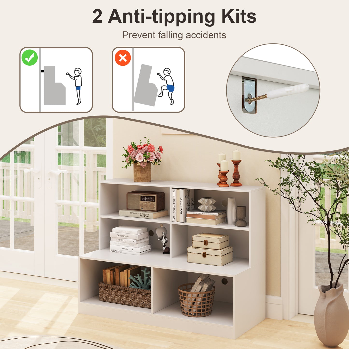 Shoe Cabinet, 2 Anti-Tipping Kits, White Shoe Racks & Storage Benches at Gallery Canada