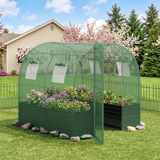 Walk-In Greenhouse With Large Plant Bed, 80 x 79 x 79 In, Green Greenhouses Green at Gallery Canada