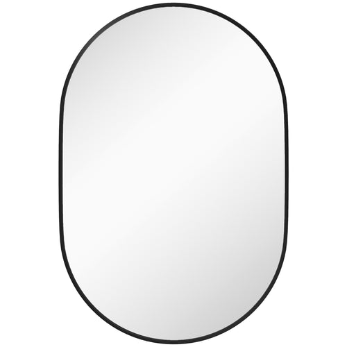 Bathroom Mirror for Vanity, Oval Wall Mirror with Aluminium Frame, 24