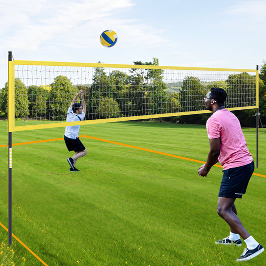 Portable Outdoor Volleyball Net Set Heavy-Duty Volleyball Net System, Yellow Sport Equipments Yellow at Gallery Canada