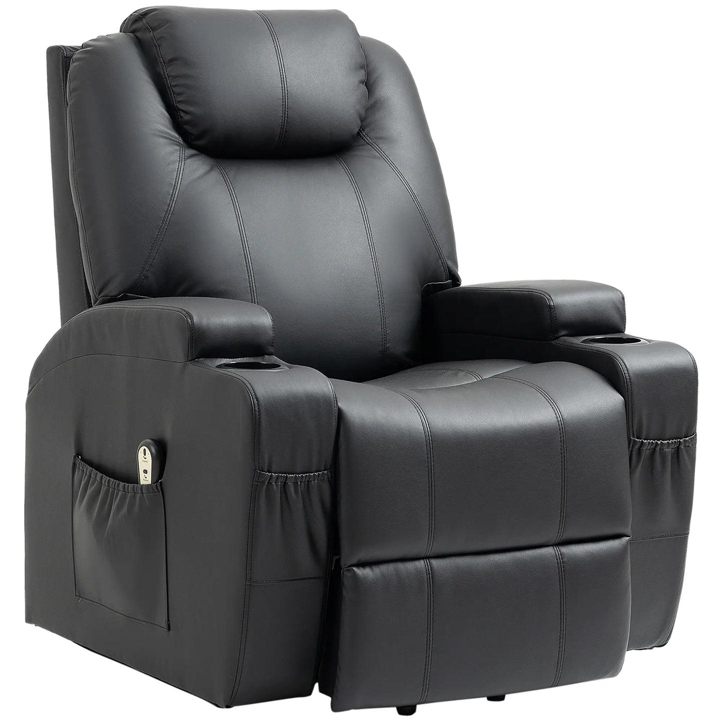 Power Lift Recliner Chair, PU Leather, Remote Control, Black Electric Power Lift Chairs at Gallery Canada