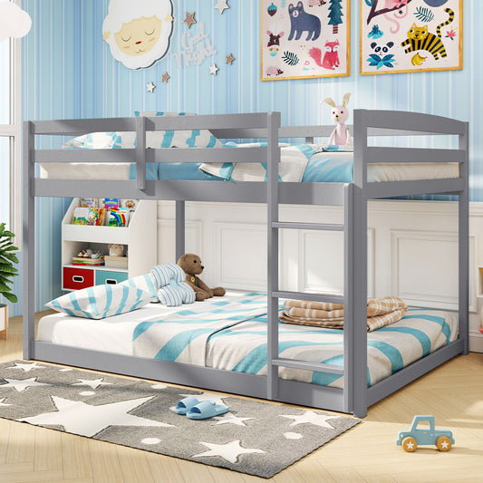 Full Over Full Bunk Bed, Low To Ground, Gray Bunk Bed Frame Gray at Gallery Canada