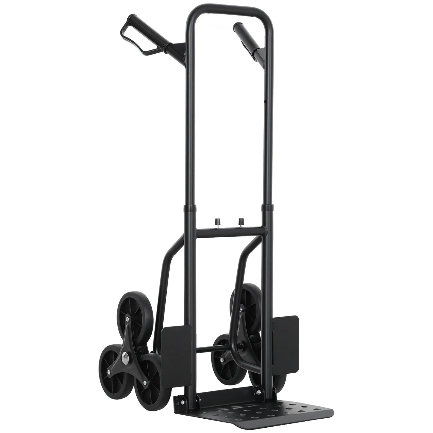 6-Wheels Stair Climber Cart, Foldable Steel, 264lbs, Black Folding Hand Trucks at Gallery Canada