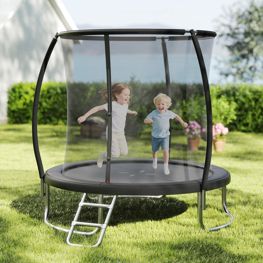 8FT Outdoor Heavy-Duty Trampoline, Black Trampolines Black at Gallery Canada