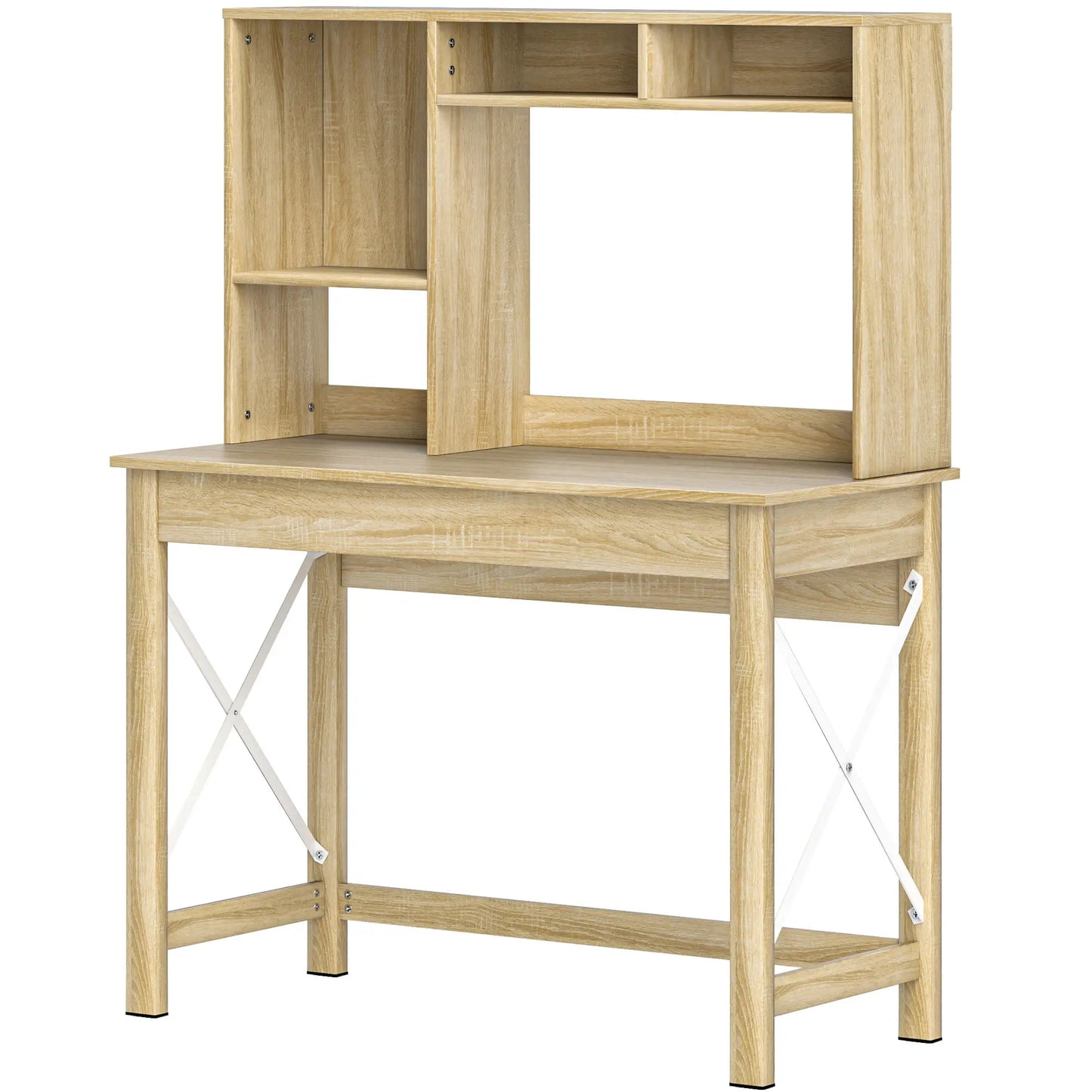 Computer Desk with Hutch, Home Office Study Table, Oak Computer Desks at Gallery Canada