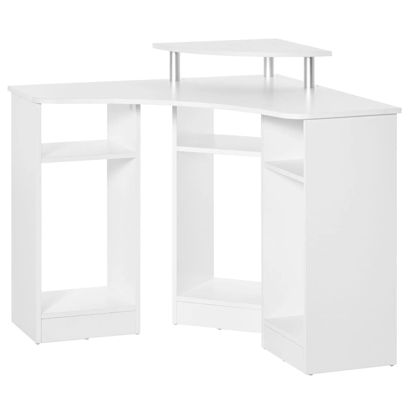 L-Shaped Computer Desk with Monitor Stand, Home Office Corner, White Computer Desks at Gallery Canada