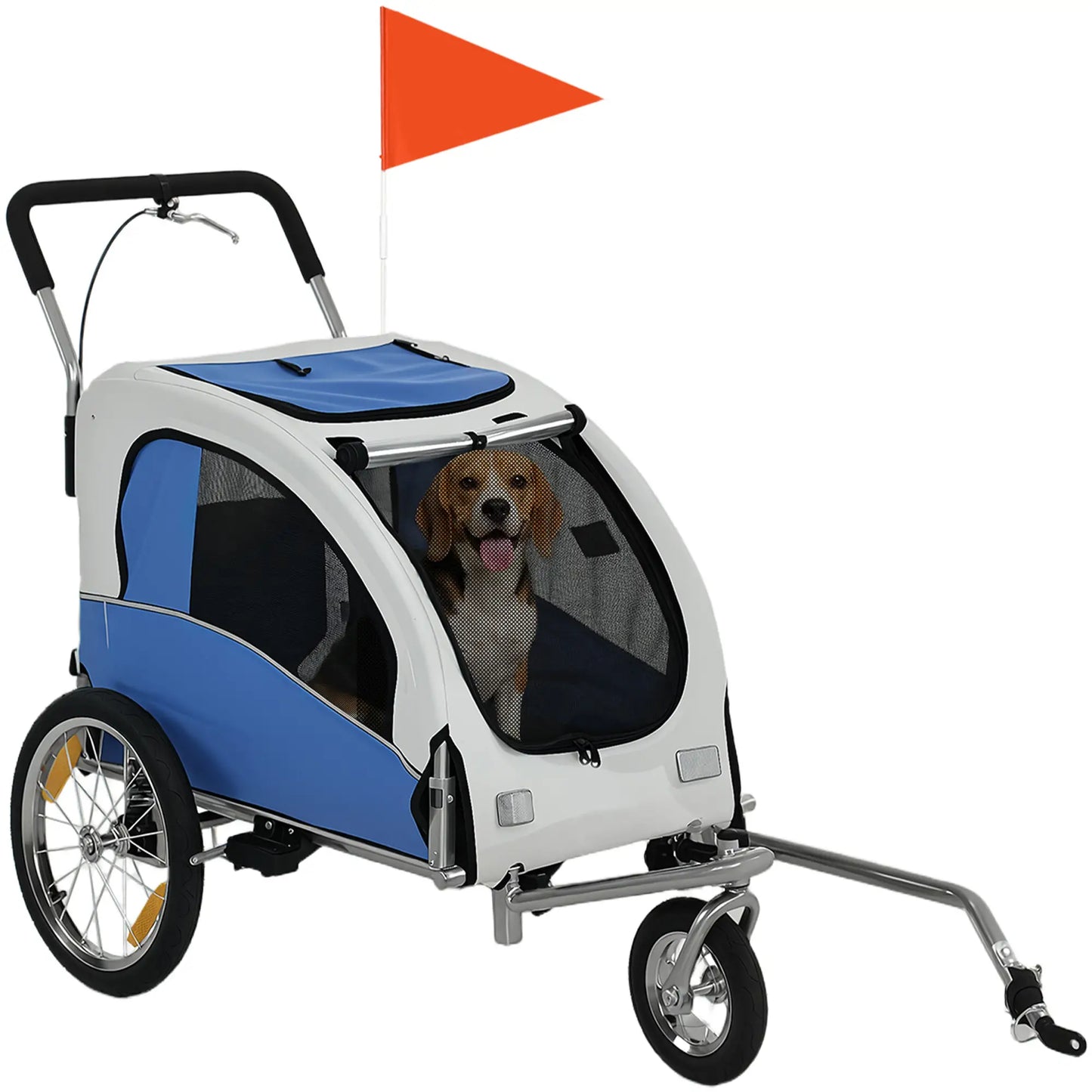 2 In 1 Dog Bike Trailer, Foldable Pet Stroller, Light Grey Dog Bike Trailers & Strollers at Gallery Canada