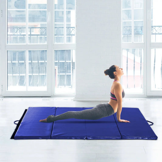 4'x6'x2'' Folding Exercise Mat, Yoga, MMA, Martial Arts, Blue Gymnastics Mats Blue at Gallery Canada