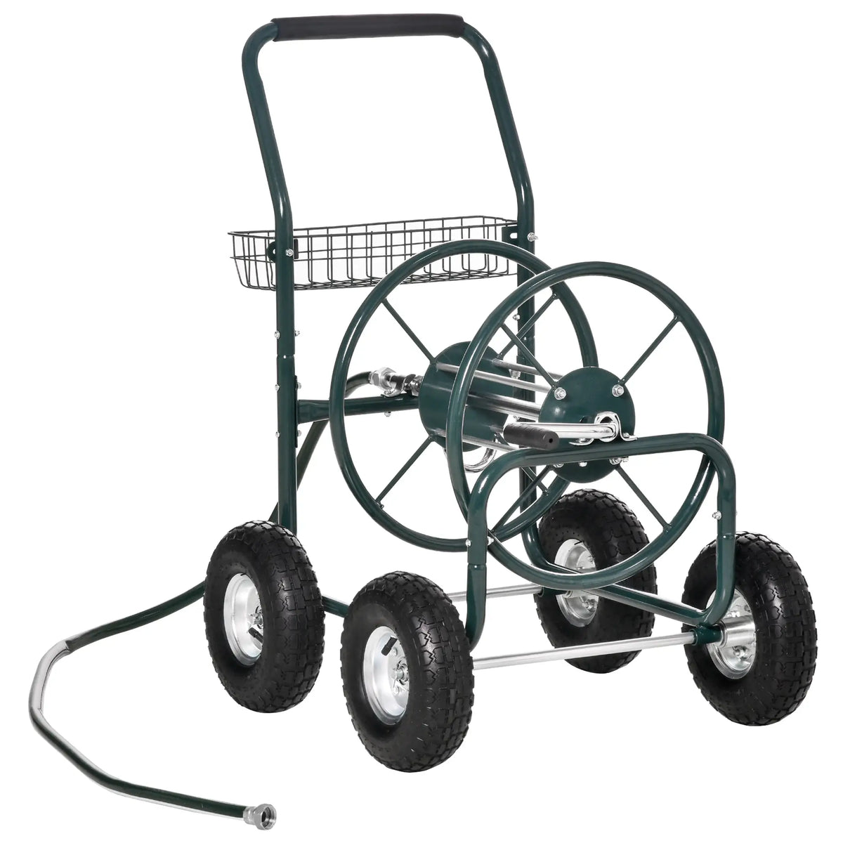 Portable Garden Hose Reel Cart With 4 Wheels, Storage Basket, Farm Folding Garden Carts at Gallery Canada