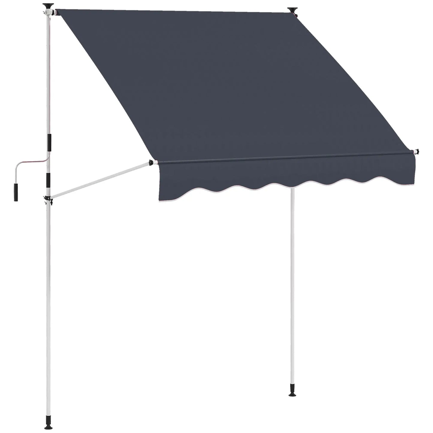 6.6'x5' Manual Retractable Patio Awning, Water Resistant, Black Window Awnings at Gallery Canada