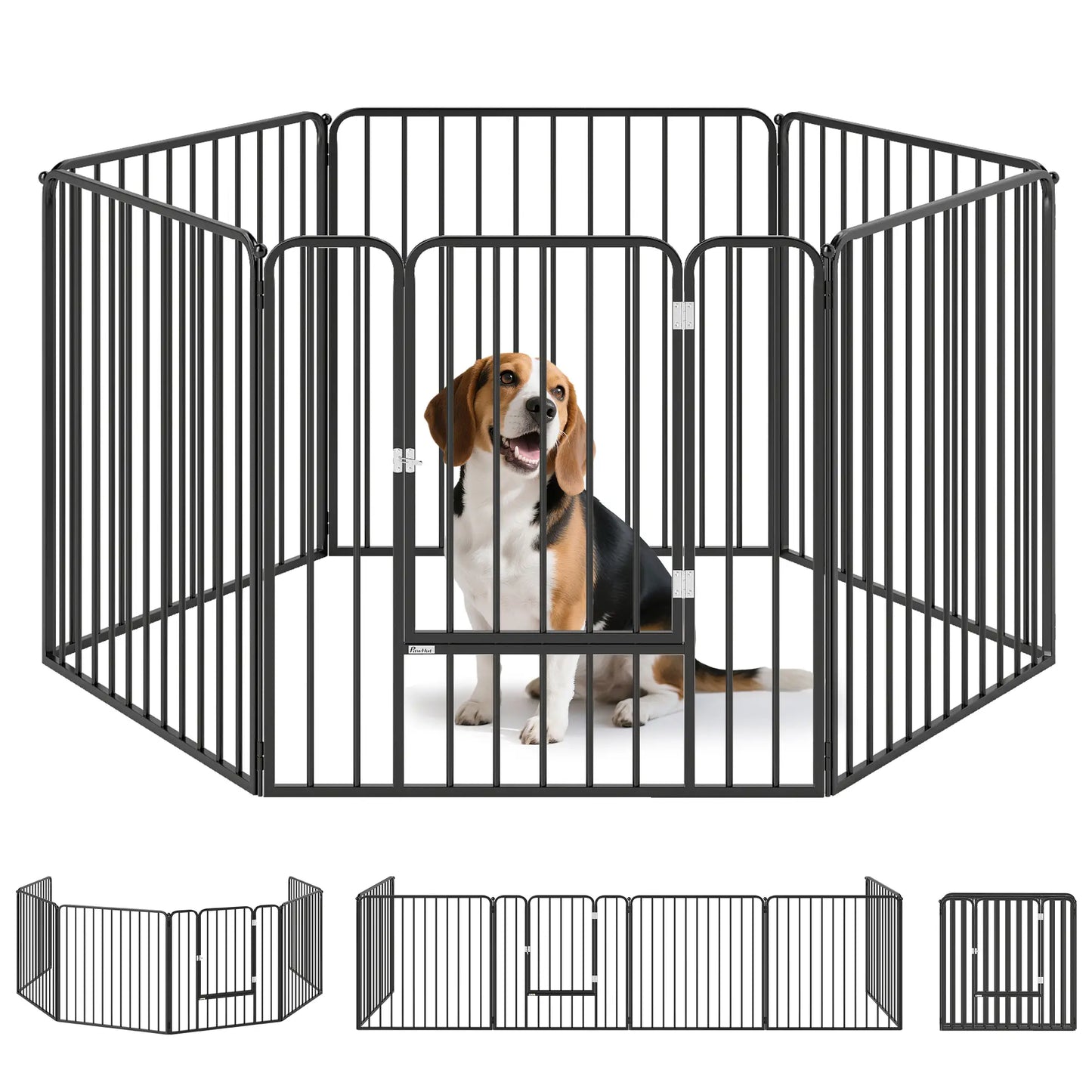 Outdoor Dog Fence, 6 Panels 31.5" Height, Steel Pet Exercise Pen, Small Medium Dogs Houses, Kennels & Pens at Gallery Canada