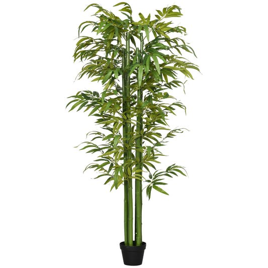 Artificial Tree Bamboo Tree Fake Plants in Pot for Home Office Living Room Decor, 7"x7"x71", Green - Gallery Canada