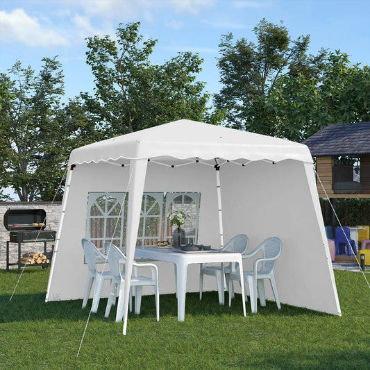 Pop Up Canopy Tent, UV50+, Adjustable Height, 8 x 8ft Top, 9.5 x 9.5ft Base Pop Up Canopies White at Gallery Canada