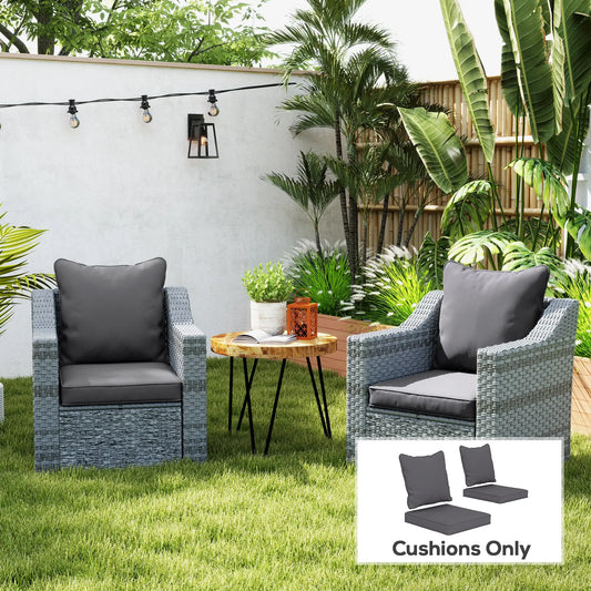 Seat Cushion Back Pillows Set of 2, Patio Chair Cushions, Dark Grey Patio Chair Cushions Dark Grey at Gallery Canada