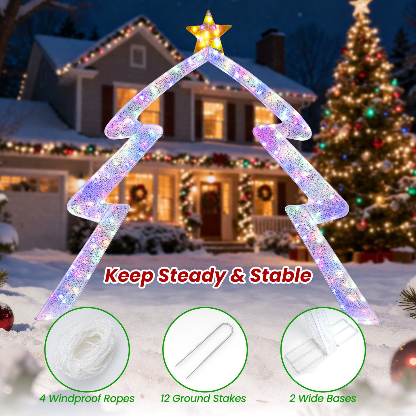 8.8 Feet Christmas Tree-shaped Archway with Top Star Christmas Decor & Accessories at Gallery Canada