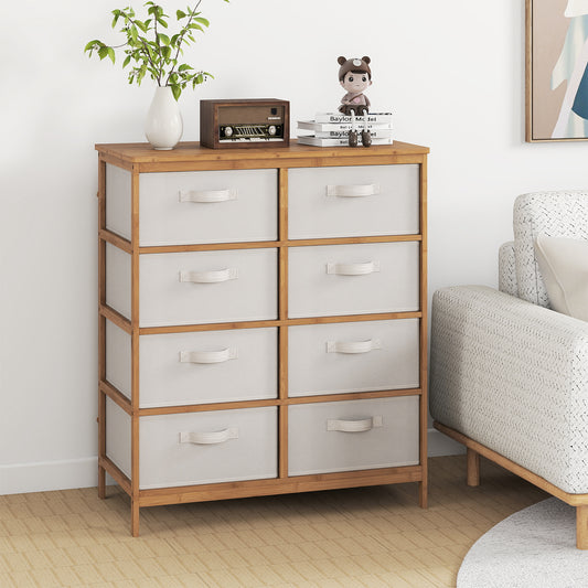 8 Drawers Dresser With Removable Fabric Bins, Beige Dressers & Chests Beige at Gallery Canada