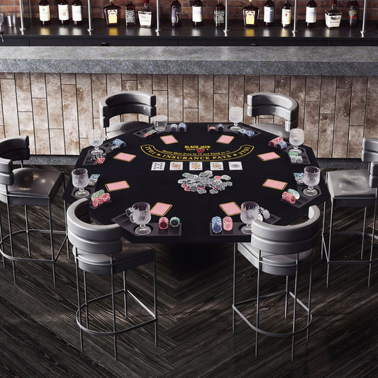 8-Player Portable Poker Table Top, Black Game Room Black at Gallery Canada