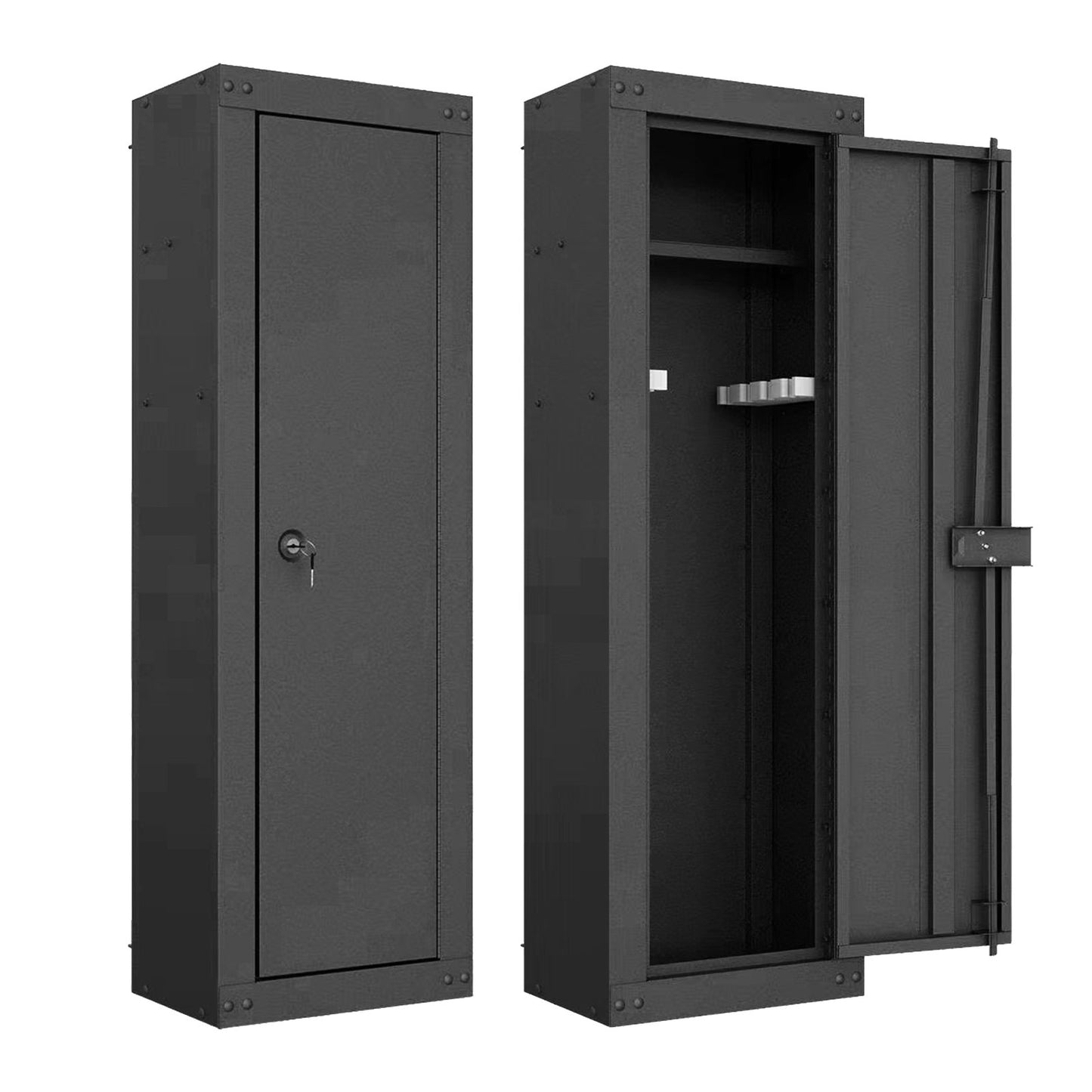 8 Rifle Safe Large Gun Cabinet with Storage Shelf, Black Safe Box Black at Gallery Canada