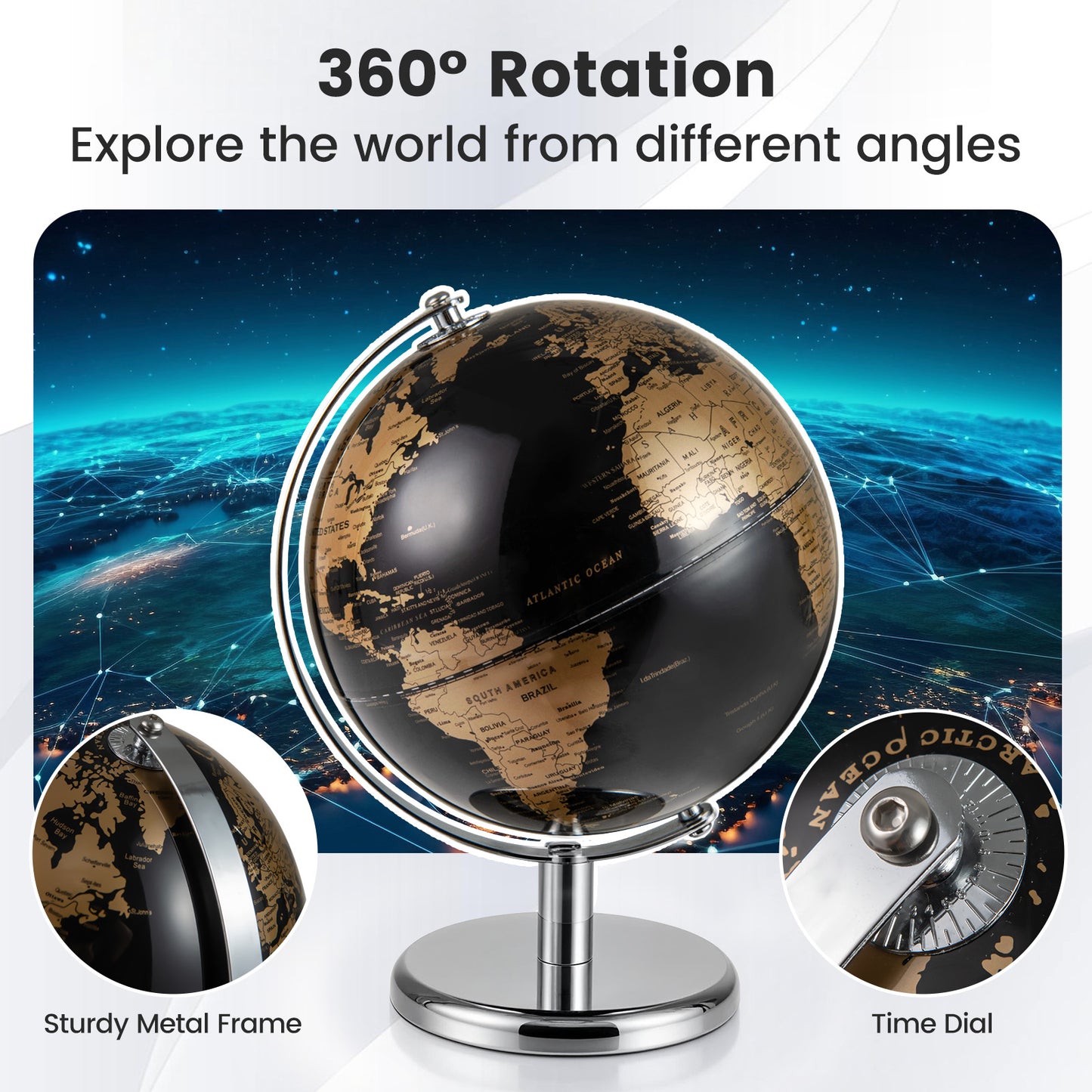8" World Globe Modern Decorative Tabletop Earth Globe, Golden Learning Toys at Gallery Canada