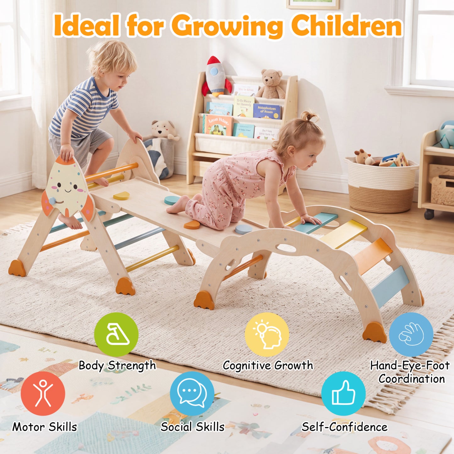 Foldable Rocket Climbing Toy for Toddler, Macaron