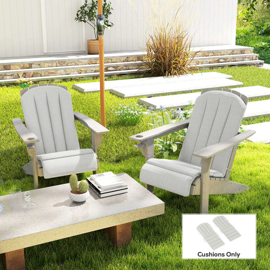 Set of 2 Patio Chair Cushions, High Back, High-Density Foam, Light Grey Patio Chair Cushions Light Grey at Gallery Canada