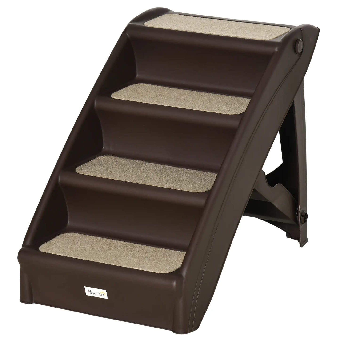 4-Level Portable Pet Stairs, Foldable Dog Ramp, Lightweight Cat Steps, Nonslip Mats, Dark Brown Dog Stairs at Gallery Canada
