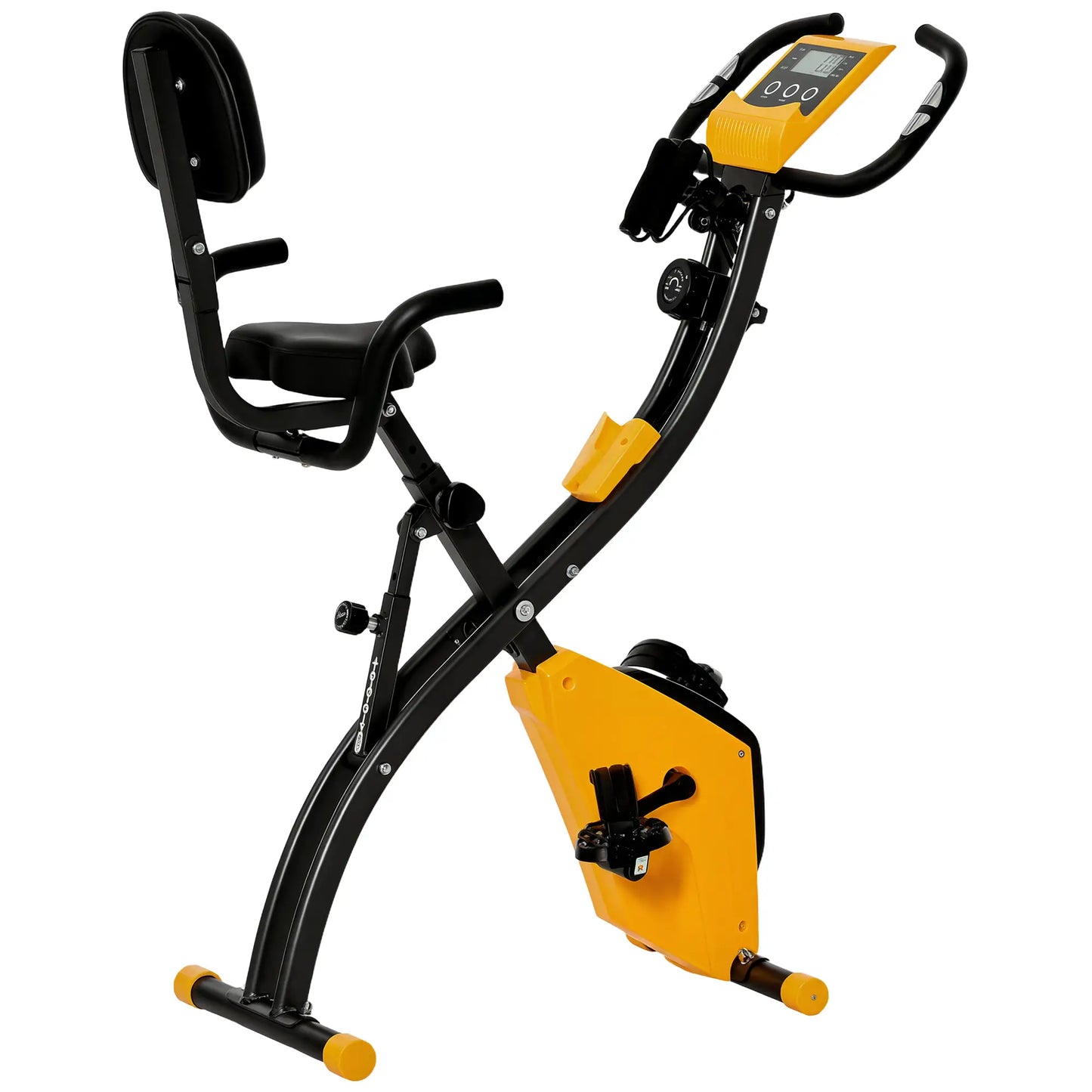 Folding Exercise Bike, 8-Level Magnetic Resistance, Adjustable Seat, Yellow Exercise & Stationary Bikes at Gallery Canada