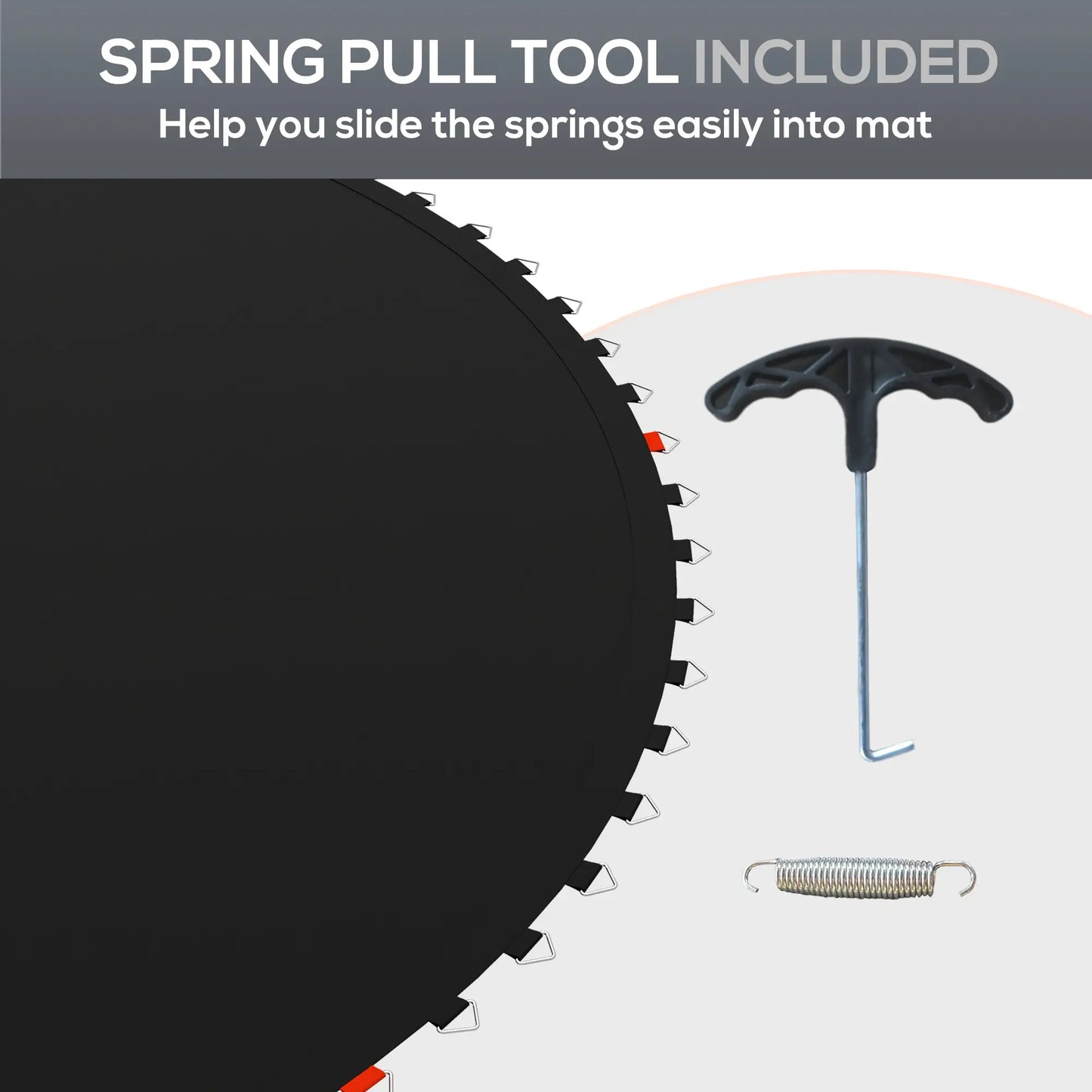 Trampoline Mat Replacement, 10ft, 5.5" Springs, Spring Pull Tool, 54 V-Hooks Trampolines at Gallery Canada
