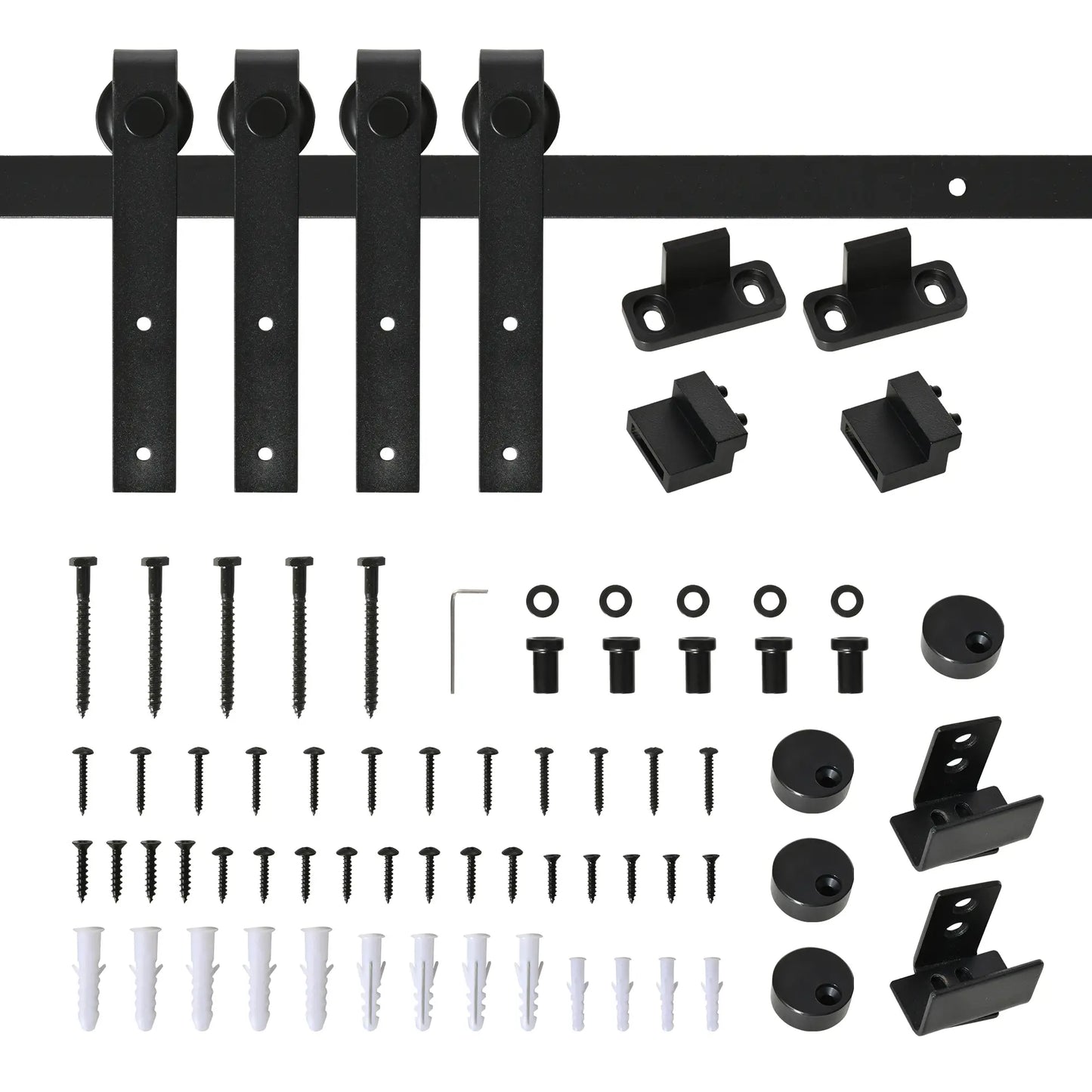 Mini Sliding Barn Door Hardware Kit, Double Doors, 17.7" Wide, Black Door Hardware at Gallery Canada
