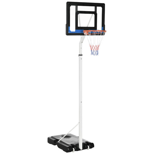 Adjustable Basketball Hoop and Basketball Stand w/ Sturdy Backboard and Weighted Base, Portable on Wheels