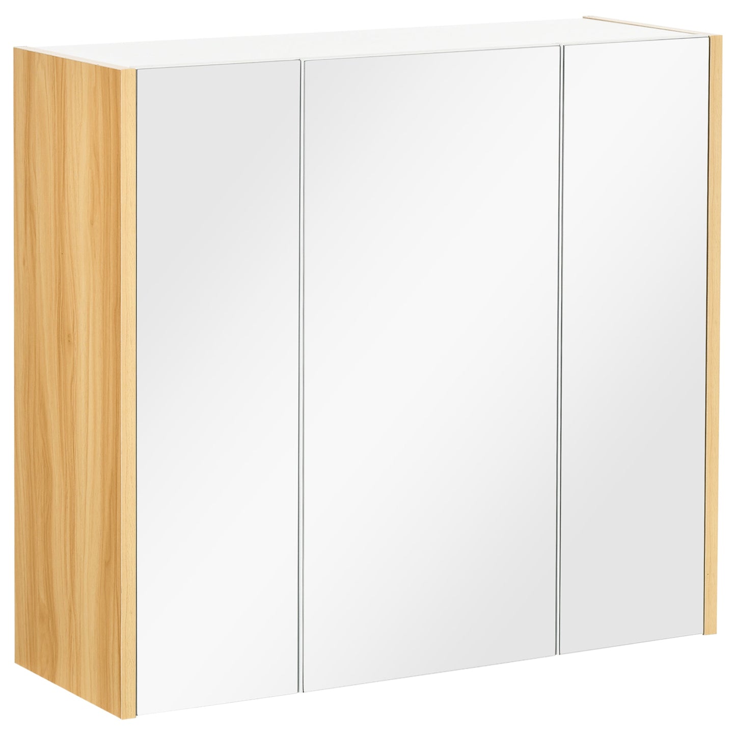Wall Mounted Medicine Cabinet with Mirror Wall Mirror Cabinet with 3 Doors and Adjustable Storage Shelves White at Gallery Canada