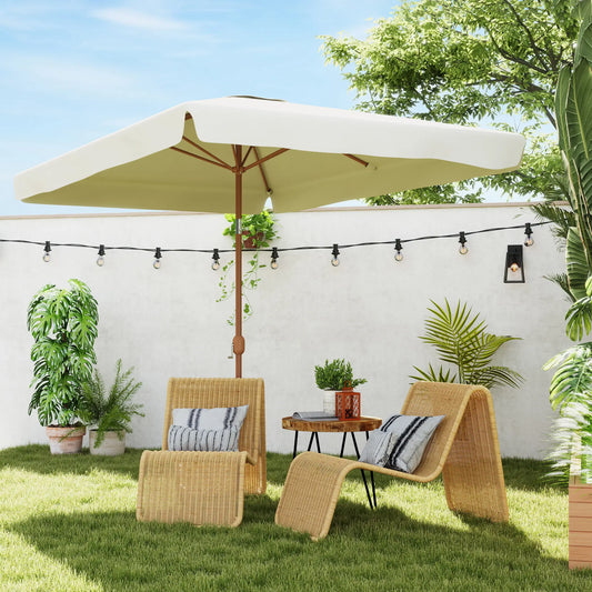 Patio Umbrella 118.1" x 78.7", UV50+ Protection, Beige Sun Umbrellas Beige at Gallery Canada