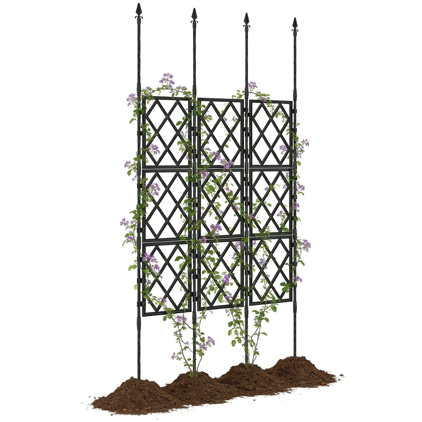 Foldable Garden Trellis, 33.5 x 77.6 Inch, Lattice Climbing Support, Black Plant Stands at Gallery Canada